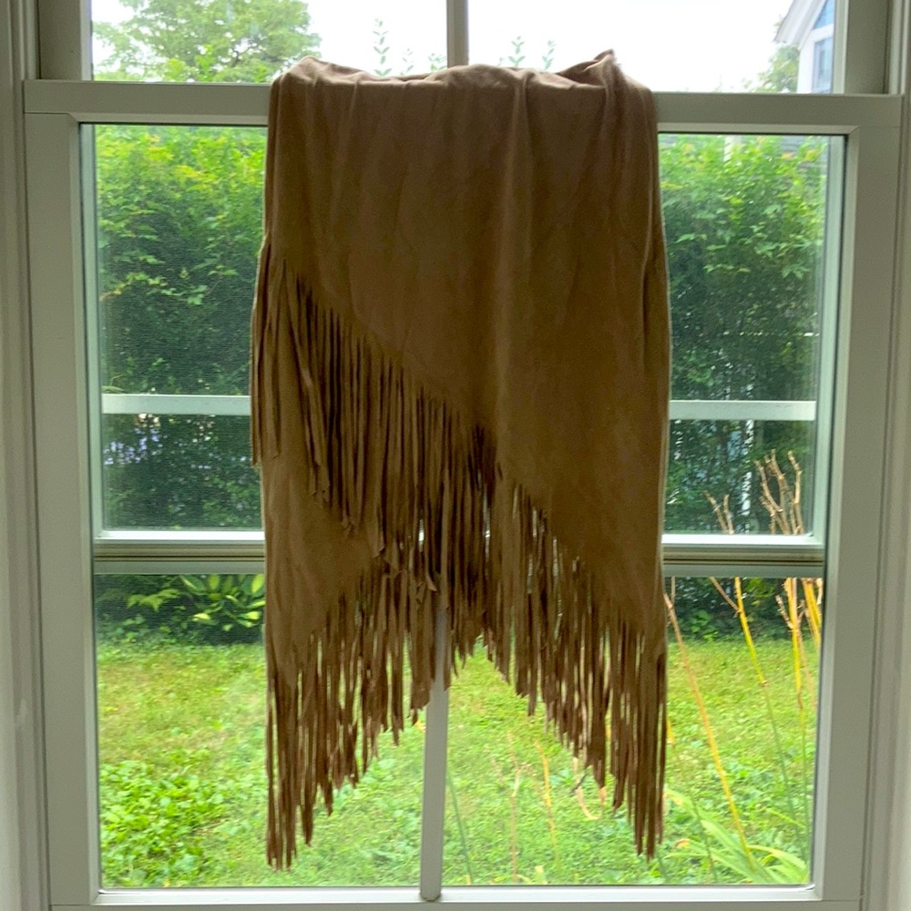 Aqua brand faux suede fringed cowgirl look skirt S